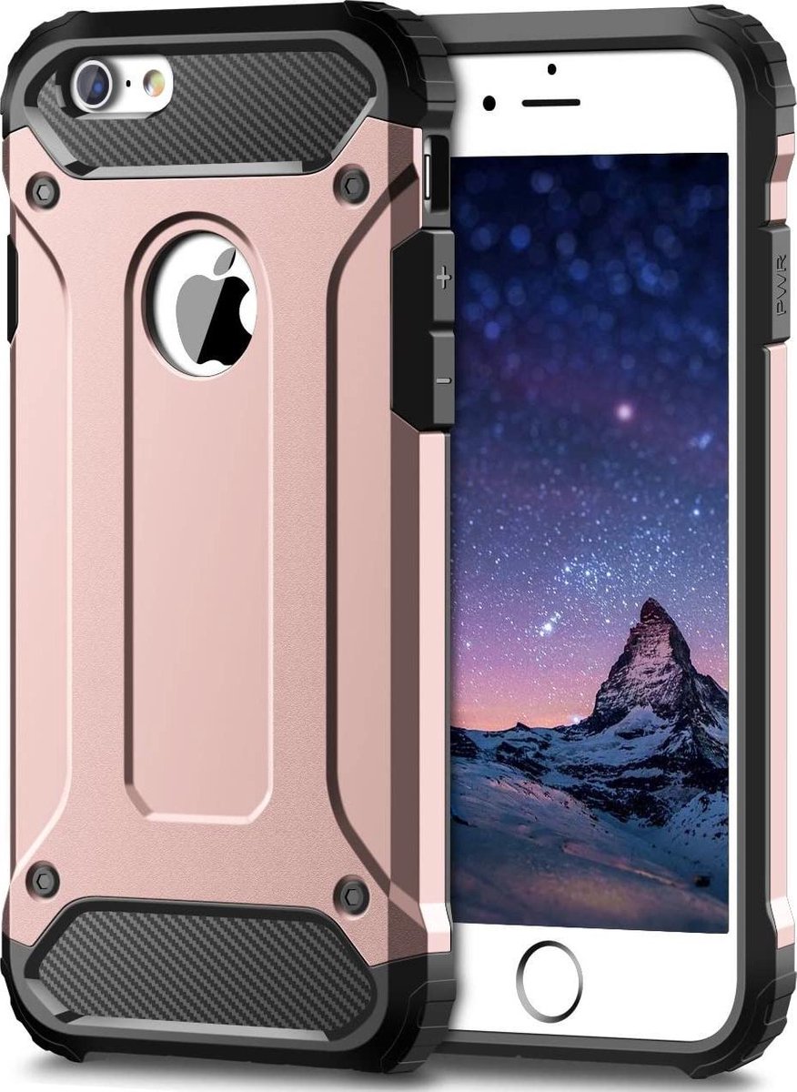 Hybrid Armor - Heavy Duty Geschikt voor: iPhone 7 Plus / 8 Plus Hoesje - Rose Goud