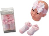 Nursery Time - Baby Geschenkset - Sokjes & Haarband met Strik - Newborn