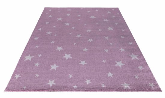 carpet city Kinderkamertapijten wolken motief roze 100x150 cm glanzend garen vlakpool babykamer