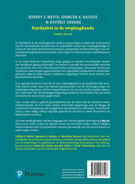Psychiatrie in de verpleegkunde, 10e editie met MyLab NL toegangscode