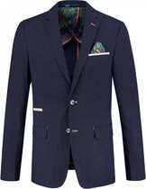 A fish named fred - 20.01.126 - Mannen - Colbert navy linnen look - Donker blauw