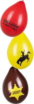 12x Wilde Westen thema ballonnen - Western/Cowboy feestartikelen en versieringen