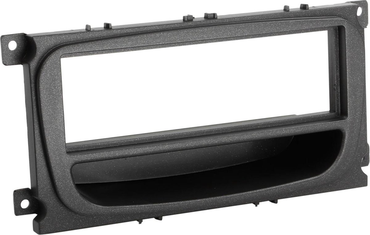 1-DIN Paneel geschikt voor met aflegbakje. Ford Mondeo /Focus / S-Max/ Galaxy Kleur: Zwart - ACV
