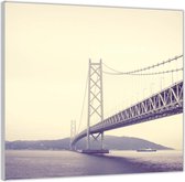 Plexiglas –Akashi-Kaikyo Brug - Japan– 100x100 Foto op Plexiglas (Wanddecoratie op Plexiglas)