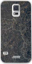 Samsung Galaxy S5 Hoesje Transparant TPU Case - Golden Glitter Marble #ffffff