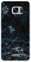 Samsung Galaxy S7 Edge Hoesje Transparant TPU Case - Dark Blue Marble #ffffff