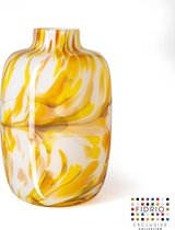 Design vaas Toronto - Fidrio MUSTARD - glas, mondgeblazen - hoogte 27 cm