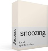 Snoozing - Flanel - Split-topper - Hoeslaken - Lits-jumeaux - 160x210/220 cm - Ivoor