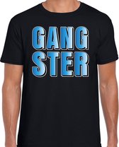 Gangster fun tekst t-shirt zwart heren 2XL