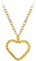 Silver Heart Necklace groot goud kleur