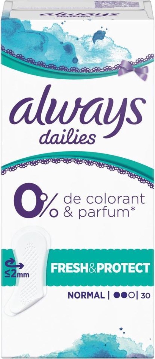 Goedkoopste Always Inlegkruisjes Fresh en Protect Normal 30 stuks