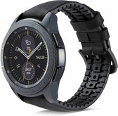 Geschikt voor Samsung Galaxy Watch leren silicone band - zwart - 41mm / 42mm