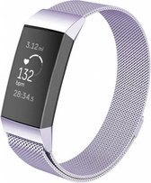 geschikt voor Fitbit geschikt voor Fitbit Charge 3 Milanese band - lila - Large