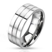 Ringen Mannen - Ring Dames - Ringen Dames - Ringen Vrouwen - Zilverkleurig - Ring - Ringen - Sieraden Vrouw - Moderne Strepen - Line