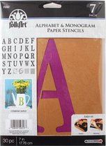 FolkArt Monogram papier Stencil - 7 serif font letters