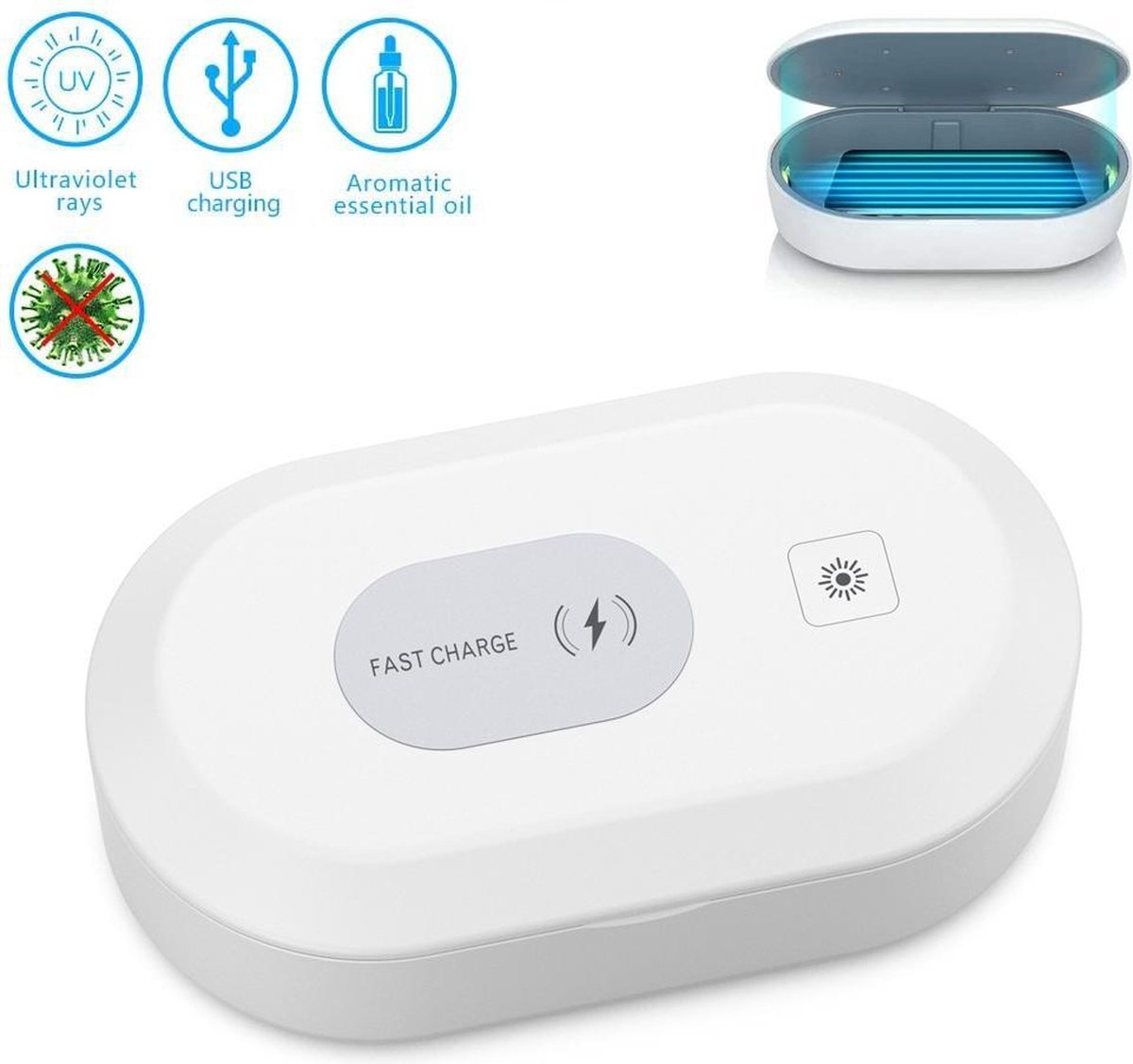CASEME UV Box Smartphone Cleaner Wireless Charger (white)