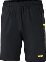 Jako Trainingsshort Premium Zwart-Citroen Geel Maat S