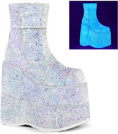 Demonia Plateau Laarzen -45 Shoes- STACK-201G US 12 Zilverkleurig/Multicolours