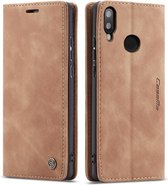 CaseMe - Huawei P Smart (2019) hoesje - Wallet Book Case - Magneetsluiting - Licht Bruin