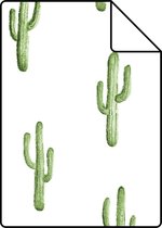 Proefstaal ESTAhome behangpapier kleine woestijn cactussen tropisch junglegroen - 138899 - 26,5 x 21 cm