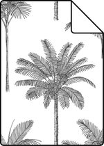 Proefstaal ESTAhome behang palmbomen zwart wit - 139162 - 26,5 x 21 cm
