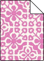 Proefstaal ESTAhome behang verweerde tegels roze - 128046 - 26,5 x 21 cm