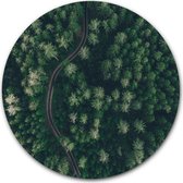 Ronde muursticker The Green Road - WallCatcher | 40 cm behangsticker wandcirkel bosweg