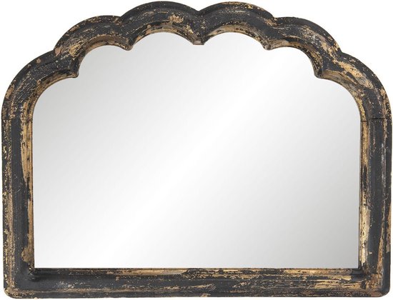 Clayre & Eef Miroir 66x51 cm Couleur or Bois Verre Rectangle Grand miroir