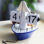 Kinderklok Zeilboot Flip Klok - Blauw | Maritieme Kinderkamer Decoratie
