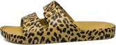 Freedom Moses Slippers Leo Pistaccio Okergeel met Leopard print - 30-31