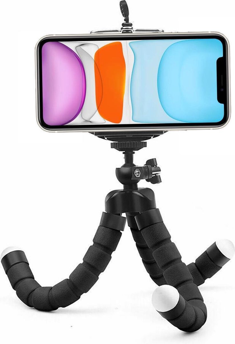 Tripod Smartphone Mini Statief Fotocamera Flexibel Universeel - Zwart