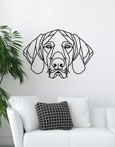 Duitse Staande / Pointer Geometrisch Hout 50 x 35 cm Black - Honden - Wanddecoratie