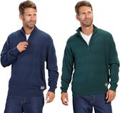 Pullover heren met structuur blauw maat M