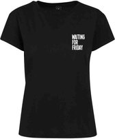 Urban Classics Dames Tshirt -S- Waiting For Friday Box Zwart