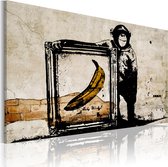 Schilderijen Op Canvas - Schilderij - Inspired by Banksy - sepia 60x40 - Artgeist Schilderij
