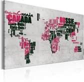 Schilderijen Op Canvas - Schilderij - World Map: The French Connection (FR) 120x80 - Artgeist Schilderij