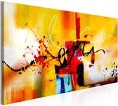 Schilderijen Op Canvas - Schilderij - Crazy Serpentines (1 Part) Orange Narrow 135x45 - Artgeist Schilderij