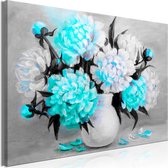 Schilderijen Op Canvas - Schilderij - Fragrant Colours (1 Part) Wide Blue 90x60 - Artgeist Schilderij