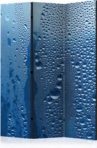 Kamerscherm - Scheidingswand - Vouwscherm - Water drops on blue glass [Room Dividers] 135x172 - Artgeist Vouwscherm