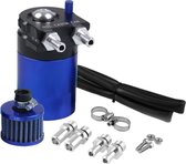 Universal Racing Aluminium Olie Vangst Kan Olie Filter Tank Ontluchting Tank, Capaciteit: 300 ML (Zwart Blauw)