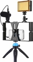 PULUZ 4 in 1 Live-uitzending LED Selfie Light Smartphone-videotoestkits - Blauw