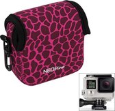 NEOPine GN-5 Leopard Texture GoPro Accessoires Waterdichte behuizing Neopreen innerlijke beschermende tas Camera tas voor GoPro HERO5 / 4/3 + / 3/2/1 (magenta)