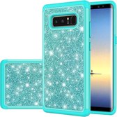 Voor Galaxy Note 8 glitter poeder contrast huid schokbestendig siliconen + pc beschermhoes (groen)