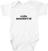 Rompertjes baby met tekst - Klein wondertje - Romper wit - Maat 50/56