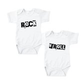 Rompertjes baby met tekst - Rock 'n Roll - Romper wit - Maat 62/68