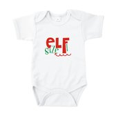 Rompertjes baby met tekst - Elf size - Romper wit - Maat 74/80