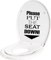 Please Put The Seat Down -  Rood -  11 x 20 cm  -  toilet  alle - Muursticker4Sale
