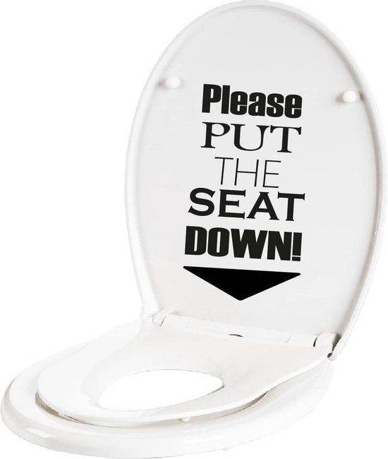 Please Put The Seat Down - Rood - 11 x 20 cm - toilet alle