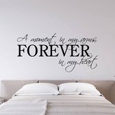 Muursticker A Moment In My Arms, Forever In My Heart -  Lichtbruin -  160 x 76 cm  -  slaapkamer  woonkamer  engelse teksten  alle - Muursticker4Sale