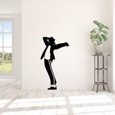 Muursticker Michael Jackson -  Oranje -  44 x 80 cm  -  woonkamer   - Muursticker4Sale